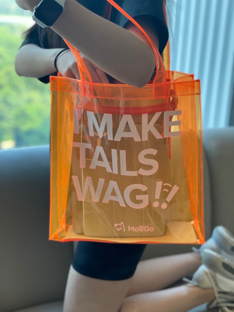 MoeGo Orange Neon PVC Tote Bag